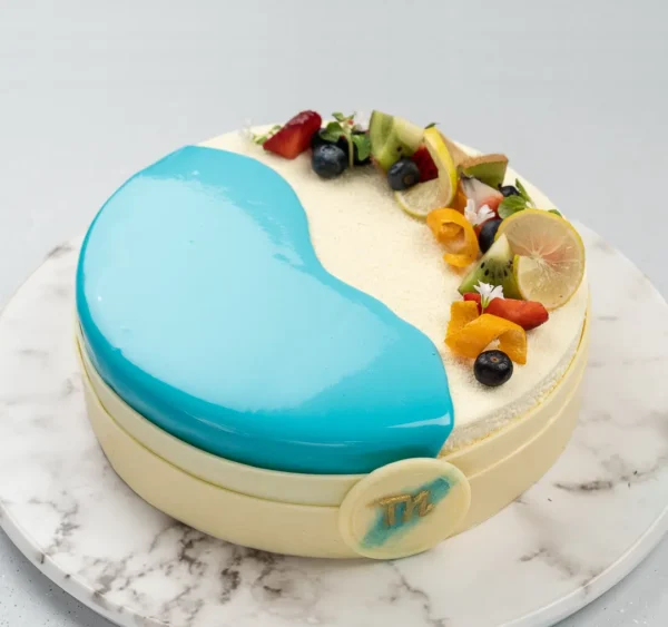 Eggless Blue Lagoon Entremet